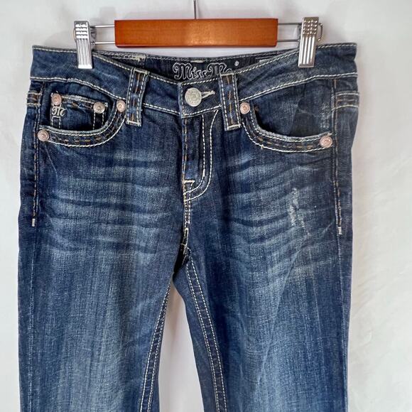 MISS ME JEANS Women's Y2K Mid Rise Boot Cut JP4896K-3 Dark Wash Size 28 - Picture 3 of 9